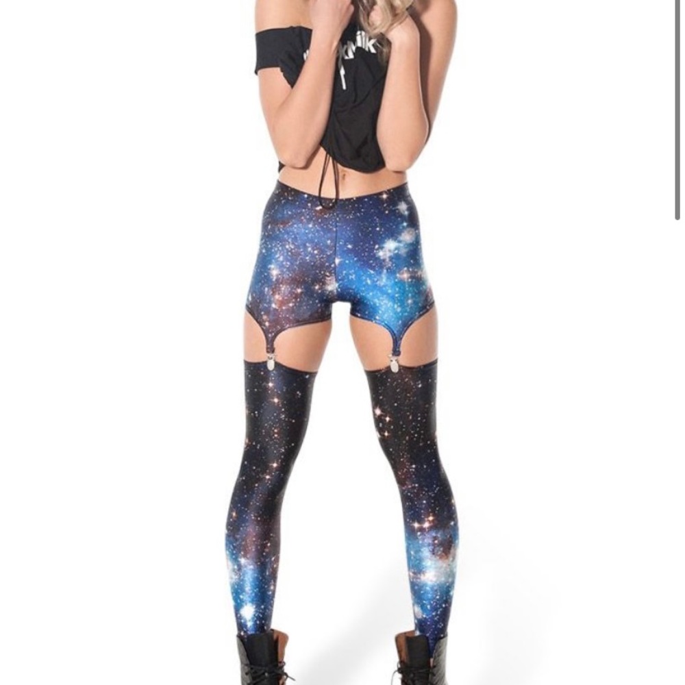 Blackmilk galaxy suspender leggings